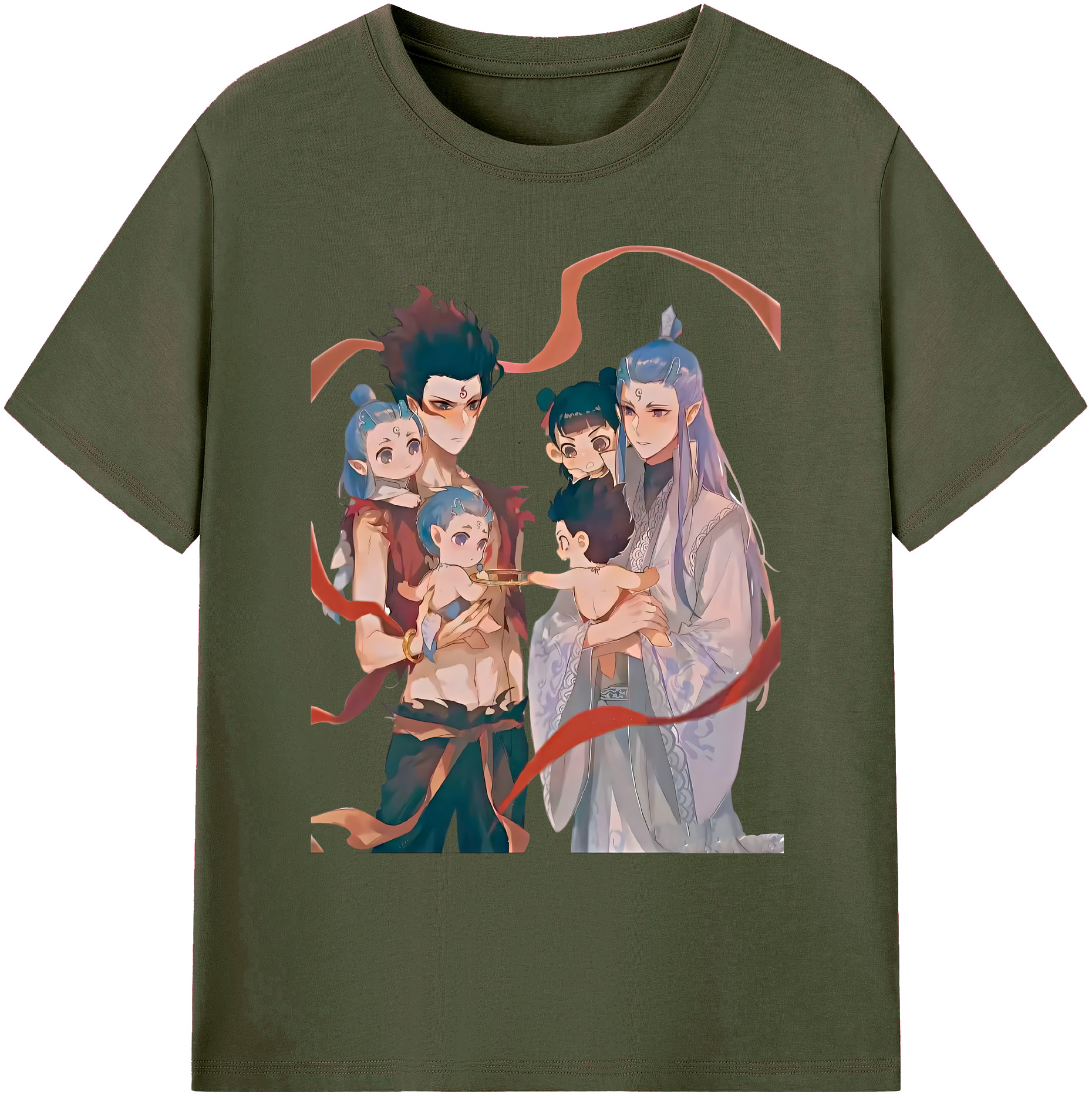 （画像用） Ne Zha 2 ナタ 魔童の大暴れ 綿100％ メンズ半袖Tシャツ｜肌触りやわらか＆通気性